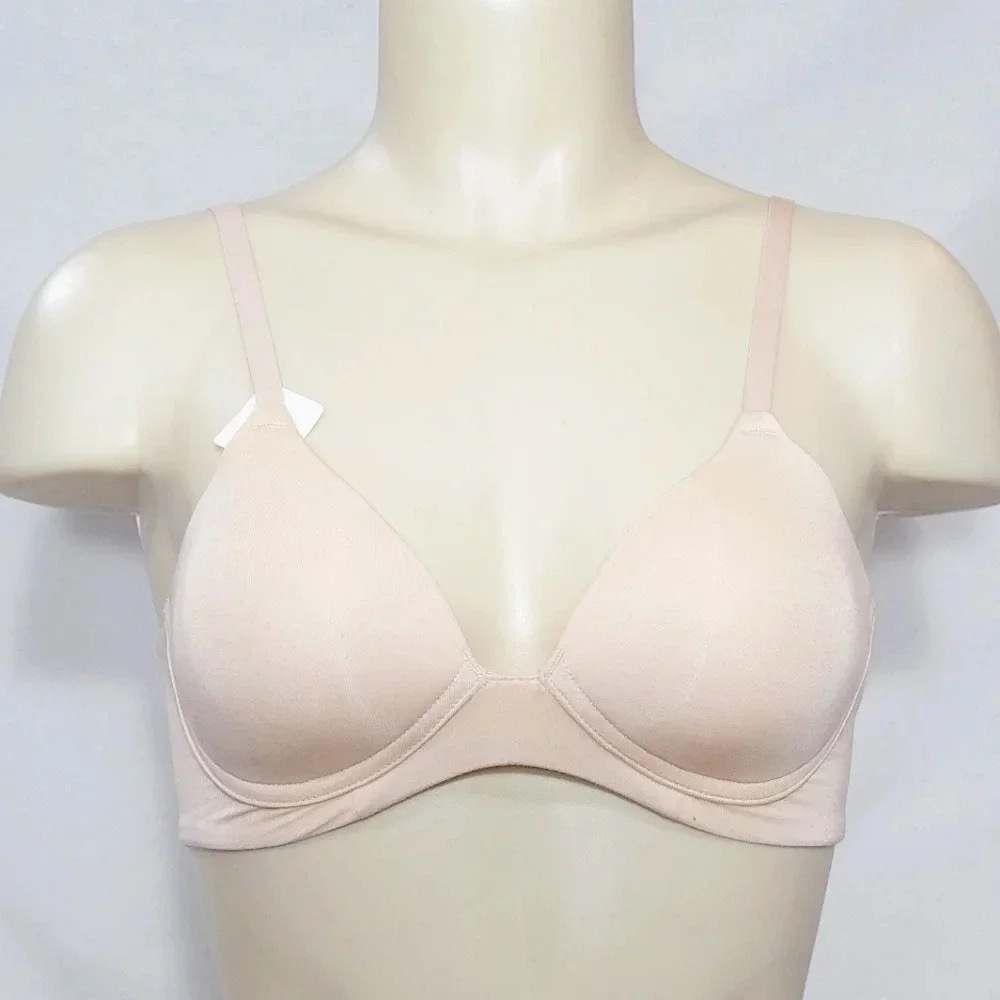 32B Gilligan O'Malley Molded Cup Lightly Lined Wire Free Bra Mochaccino Nude NWT